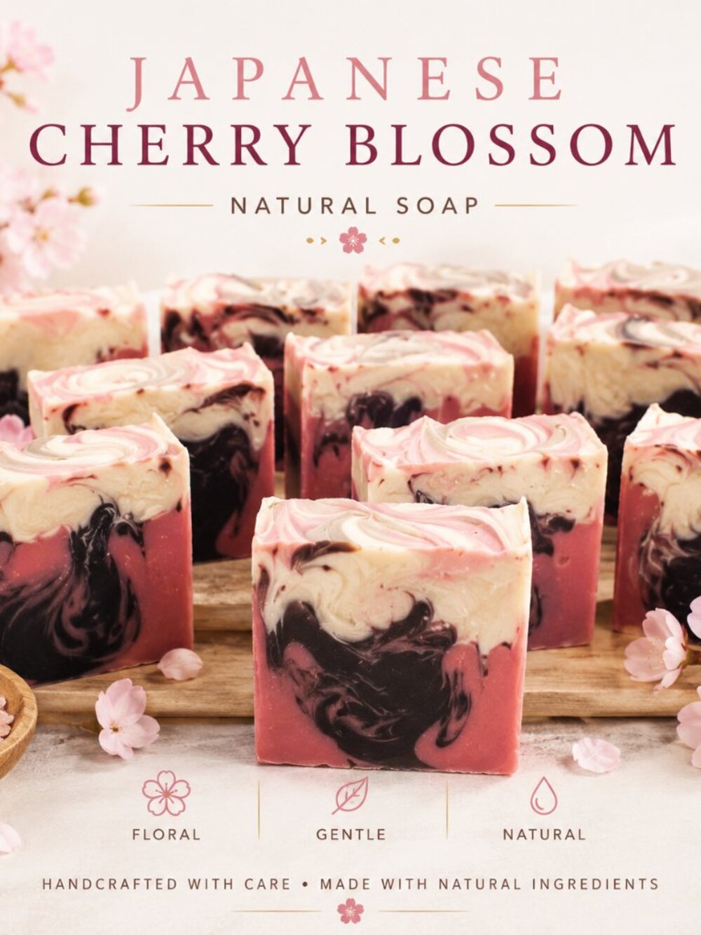Japanese Cherry Blossom | 2 Bars - Artisan Soaps | Natural Handmade Soap Bar
